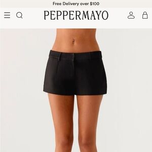 Peppermayo oslo mini shorts black